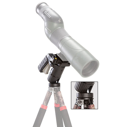BOG PCA offers a pistol-grip ball head for easy one-hand operation, quick-change stem for BOG-POD® sticks, and a secure top lever lock for stability.