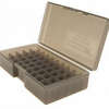 Frankford Arsenal Pistol Ammo Boxes offer see-through storage for easy identification, available in multiple colors and sizes to fit a wide range of calibers.