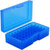 Frankford Arsenal Pistol Ammo Boxes offer clear storage for easy identification of your reloaded ammo, available in multiple colors and sizes for various calibers.