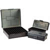 Frankford Arsenal ammo boxes are durable, see-through, and available in multiple sizes and colors, ensuring easy storage and quick identification of your ammunition.