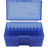 Frankford Arsenal's see-through ammo boxes simplify storage and identification of your reloaded ammunition, available in multiple colors and sizes for various calibers.