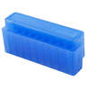 Frankford Arsenal's see-through plastic ammo boxes keep your reloaded ammunition organized and easily identifiable, available in multiple colors and sizes for various calibers.