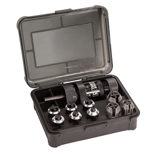Frankford Arsenal Platinum Series Case Trimmer offers adjustable collet system for all shouldered cases, precise trimming, and durable stainless steel cutter for long-lasting performance.