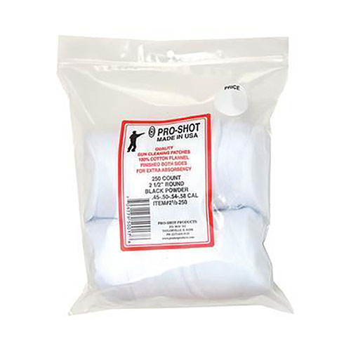 Tipton Patches 45-58 Caliber are 2.5" round, 100% cotton flannel, perfectly cut for Tipton® Jags, ensuring optimal performance with your black powder firearms.