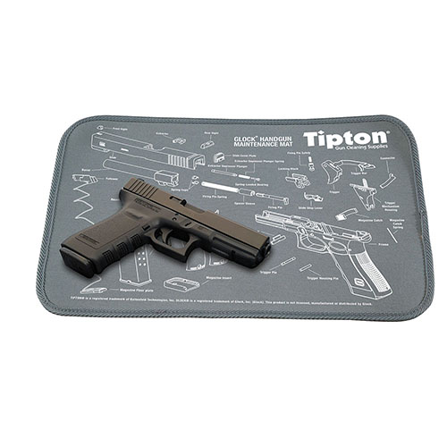 Tipton Maintenance Mat offers padded neoprene protection for your firearm, absorbs oils, keeps parts organized, and rolls up easily for transport.