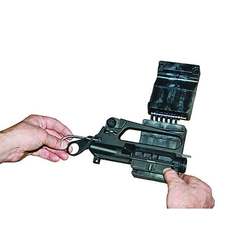 Wheeler Delta Series AR-15 Upper Vise Block securely clamps Mil Spec A2 and flat top receivers for safe gunsmithing, maintenance, and cleaning.