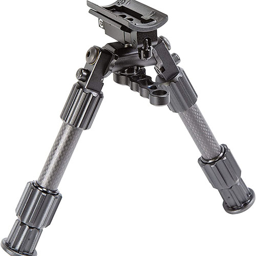 Caldwell 13"-30" Accumax Bipod features lightweight carbon fiber legs, non-slip feet, fast leg adjustments, and secure stops, ideal for hunters.