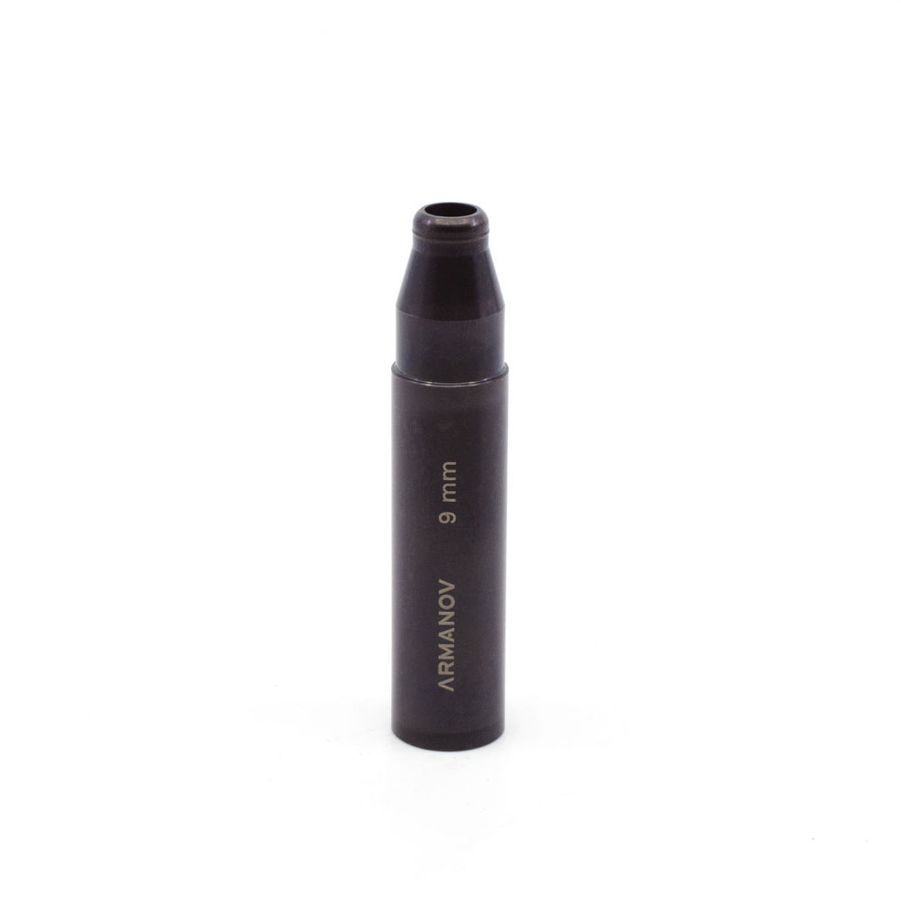 ARMANOV Powder Funnel for Dillon ensures smooth reloading of 9 mm calibers, preventing bullet tipping and providing optimal brass expansion with durable design.