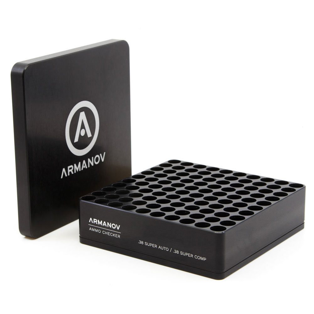 Armanov 100 rnd. Ammo Checker with Flip Cover ensures reliable ammo testing, reducing malfunctions, and speeding up your reloading process for competition.
