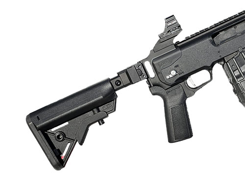 Upgrade your Mossberg 590 with the CHISEL MACHINING Folding Stock for enhanced versatility, compact storage, and improved handling in tight spaces.