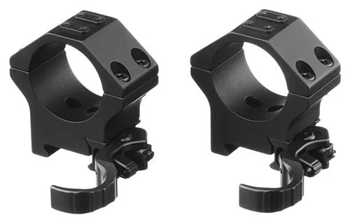 ERATAC Two-Piece Ring Mounts offer Mil-Spec durability, quick-detach options, adjustable rail tension, and a modular interface for secondary optics.
