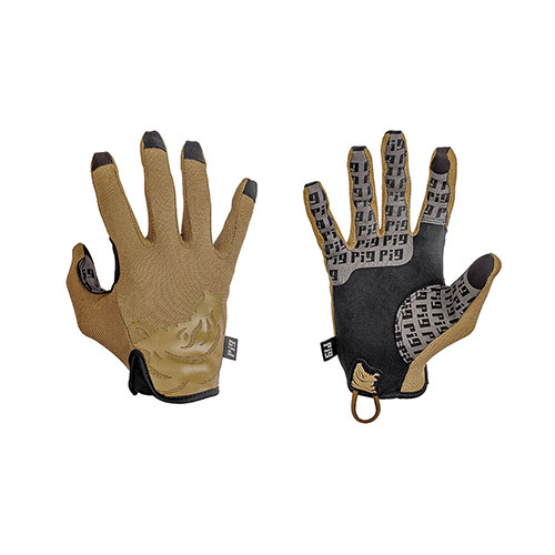 PIG FDT Delta Utility Gloves offer a snug fit, single layer design for enhanced grip, touchscreen compatibility, and elastic comfort for shooters and craftsmen.