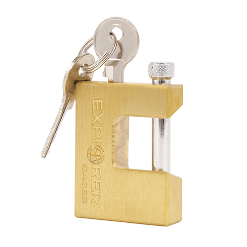 Secure your Explorer Case with the robust EXPLORER CASES Heavy Duty Brass Padlock, designed for perfect fit and easy transport, ensuring safety against tampering.