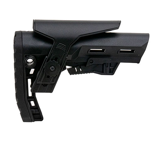 Scout AR-15 Mil-Spec Stock offers ergonomic comfort, QD sling mounts, low weight, cheek riser for improved shooting, and enhanced stability for accurate performance.