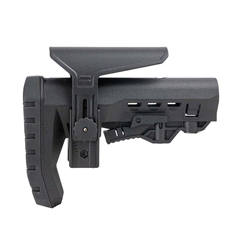 Breacher AR-15 Stock offers adjustable length of pull, QD sling mounts, ergonomic design, and lightweight construction for optimal shooting with body armor.