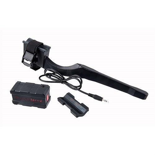 MagnetoSpeed Sporter offers reliable velocity readings for barrels ½ to 1 inch, easy battery access, three sensitivity settings, and a secure mounting system.
