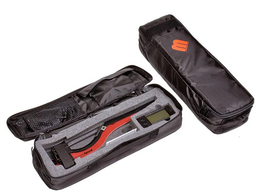 MagnetoSpeed Soft Case offers optimal protection for V3 and Sporter chronographs with custom foam inserts and compartments for organized, compact transport.