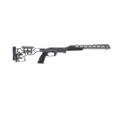 MDT ESS Chassis System Kit offers ultimate ergonomics with adjustable buttstock, 15" forend, and easy magazine insertion for enhanced shooting performance.