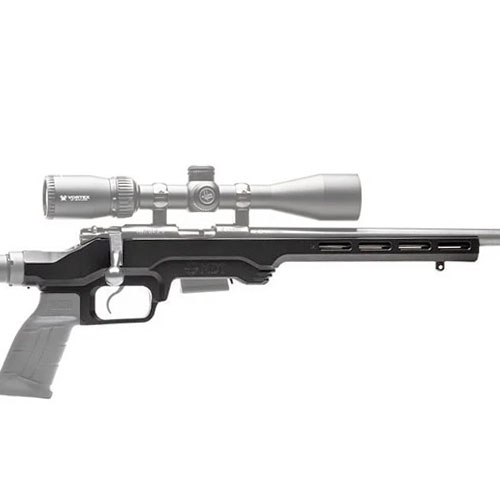 MDT LSS-RF Gen 2 Chassis System for CZ 455/457 offers a lightweight, compact design, M-Lok compatibility, and uses factory magazines for 22LR/17 HMR rifles.