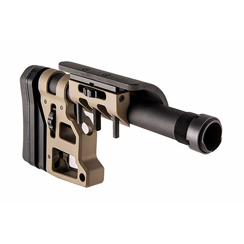 MDT Skeleton Carbine Stock offers unmatched versatility and strength with tool-less adjustability, ergonomics, and compatibility with all LSS Chassises and AR-15 interface.