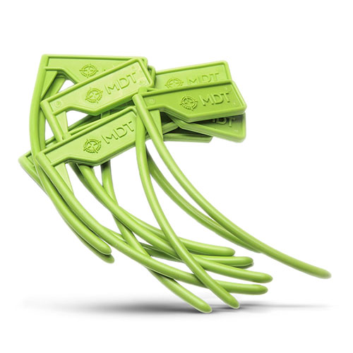 MDT Chamber Flags in bright green ensure safe identification of unloaded firearms, fitting 22LR and larger chambers—ideal for every gun enthusiast.