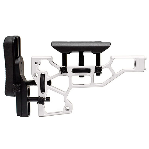MDT Skeleton Rifle Stock offers toolless adjustments for cheek riser and buttpad, ensuring optimal comfort and fit for ACC and ESS chassises (XTN interface).