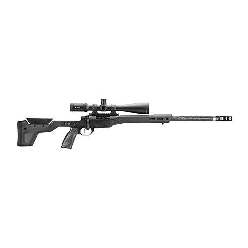 MDT HNT-26 je ultra-lehký lovecký chassis s hmotností od 26 oz, zahrnující magnesium základ, karbonový forend, grip a pěnou vyplněnou pažbu.