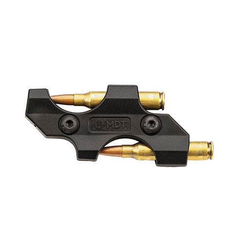 Uložte si další 2 náboje na bok vaší pušky s MDT M-LOK Multi-Caliber Spare Round Holder, ideální pro rychlý přístup a zvýšení efektivity při střelbě.