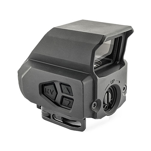MEPRO TRU-VISION™ SR offers a 2-segment 2/65 MOA speed ring for quick target acquisition, enhanced visibility in red, and rugged reliability for all shooting conditions.