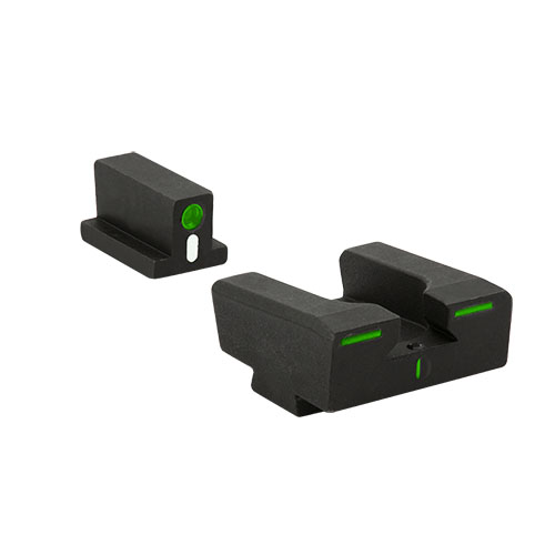 Upgrade your Glock with Meprolight Tru-Dot R4E sights for enhanced accuracy in any light, featuring self-illuminated tritium dots for rapid aiming.
