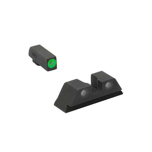 HYPER BRIGHT fixed sights offer unmatched visibility in any light, featuring durable tritium illumination, quick target acquisition, and maintenance-free operation.