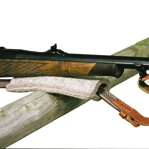 Elegant VFG rifle rest made of wool felt protects your weapon while shooting, easily attaches to a rifle sling with Velcro for convenient transport.