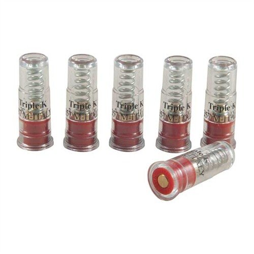 DELUXE SNAP CAPS .357 MAG offer safe dry-fire practice, protecting firing pins with spring-loaded primers, and feature bright colors to avoid confusion with live rounds.