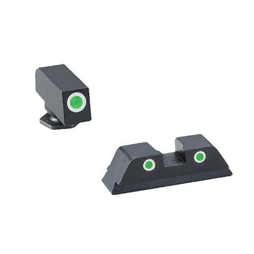Zvyšte přesnost svého Glocku s AmeriGlo Classic Night Sight sety, které nabízejí jasné zelené Tritium vily pro snadné zaměření ve dne i v noci.