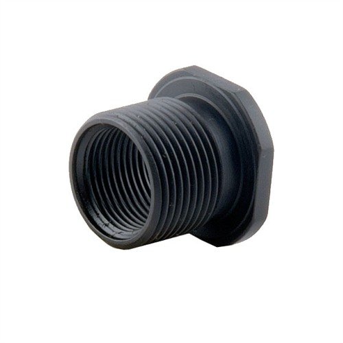Precision Armament 1/2-28 to 5/8-24 thread adapter ensures perfect alignment for muzzle devices, crafted from durable stainless steel with PVD finish.
