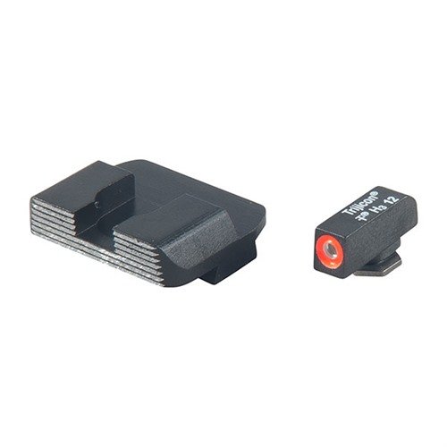 Ameriglo Hackathorn Sights feature a bright Tritium front with orange outline for quick targeting, paired with a durable matte black rear sight for accuracy.