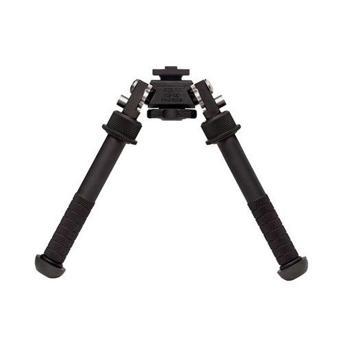 V8 ATLAS BIPOD offers a lightweight aluminum design, adjustable legs from 5" to 9", 180° front-to-back adjustment, and multiple mounting options for versatile shooting.