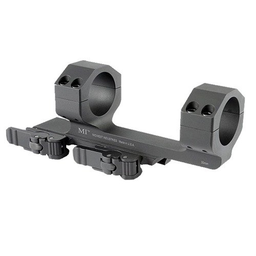 QUICK DETACH SCOPE MOUNTS by Midwest Industries offer smooth operation, tool-free adjustment, and precision machining for reliable zero performance, weighing only 8.4 oz.
