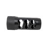 Hellfire Muzzle Brake reduces recoil, enhances control, features self-timing design for easy install, and preserves rifle zero without shims. Available in matte-black and stainless.