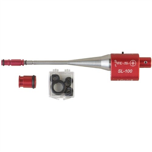 LASER BORESIGHTER SL-100 saves time and ammo, zeroes scopes easily at 100 yards, fits all firearms, and includes SRL-100 adapter for precise alignment.