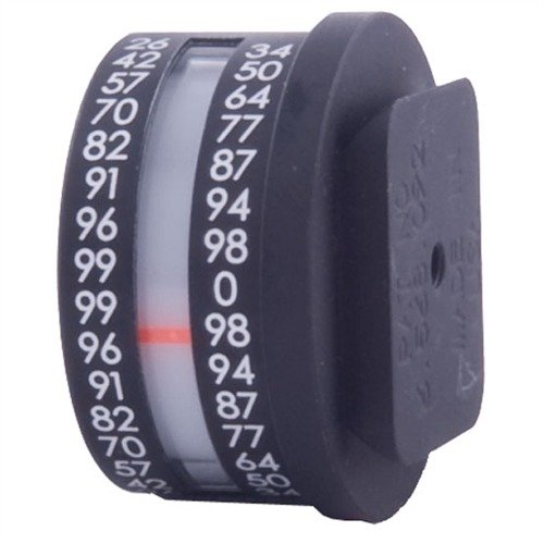 Precision aircraft-grade aluminum Cosine Indicator enhances shooting accuracy on inclines, showing rifle level for easy distance adjustments. Waterproof Mil-Spec version available.