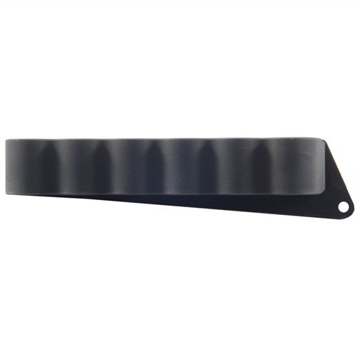 Rugged aluminum shotshell holder for Mossberg 500/590, securely holds 6 extra shells for fast tactical reloads, includes all installation hardware.
