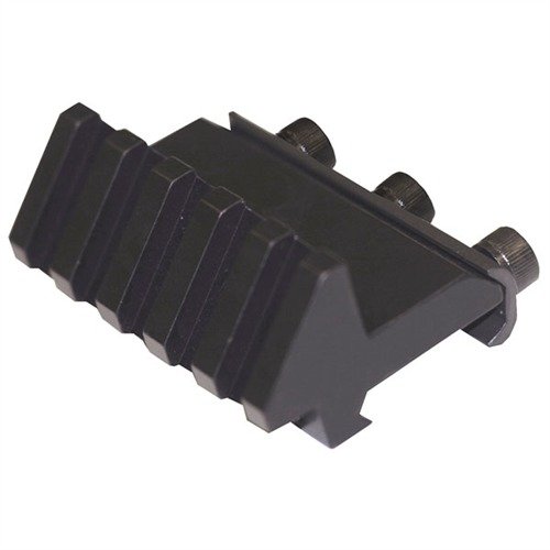 Low-profile 45° angle mount for tactical accessories ensures unobstructed primary sight use, made from precision-machined aluminum with secure Picatinny fit.