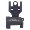 Rugged AR-15 flip-up rear sight offers reliable backup, easy deployment, and secure locking, compatible with Picatinny rails, same height as factory sights.
