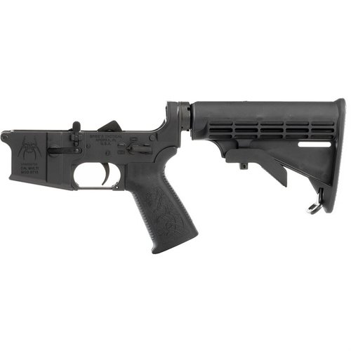 AR-15 COMPLETE M4 LOWER RECEIVER offers precision machined 7075 T6 aluminum, rugged anodized finish, and complete assembly with high-quality components for superior performance.