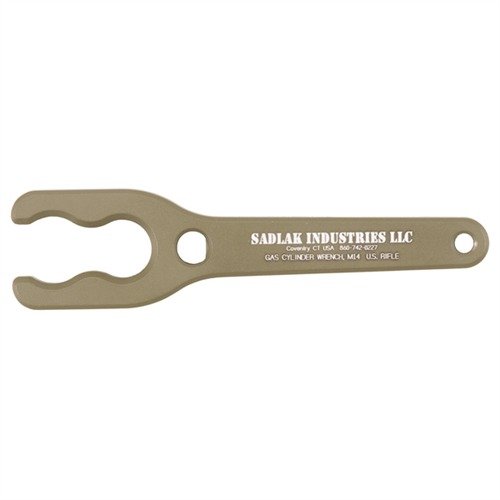M14/M1A GAS CYLINDER WRENCH by SADLAK INDUSTRIES allows easy gas plug removal and piston stabilization for cleaning, compact for range or field use.