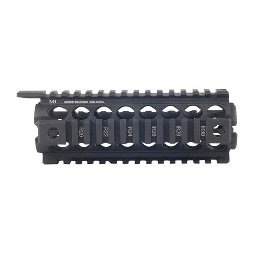 AR-15/M16 two-piece forend offers easy installation, 15 mounting slots on each rail, and excellent ventilation for barrel cooling—perfect for optics and accessories.