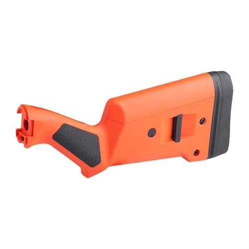 SGA ambidextrous buttstock for Remington 870 offers adjustable length of pull, enhanced grip ergonomics, recoil-reducing pad, and multiple color options.