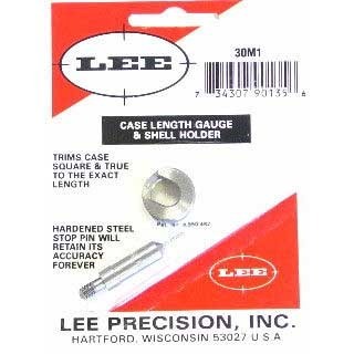 Precise and easy to use, the LEE Case Length Gauge for .30 M1 Carbine ensures accurate trimming and squaring of case mouths when paired with the Cutter and Lock Stud.
