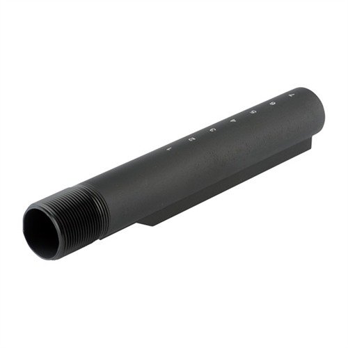 VLTOR A5 MIL-SPEC BUFFER TUBE offers 7 adjustable lengths for enhanced comfort and reliability, compatible with M4-type buttstocks for versatile use.